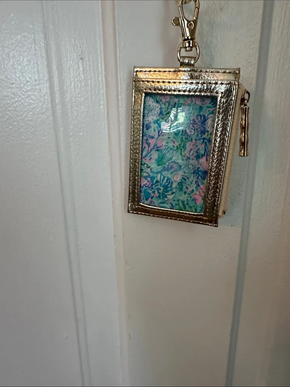 Lilly Pulitzer Metallic Gold Cardholder Necklace